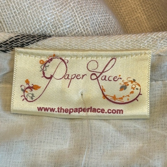 NWT Paper Lace Grey Off White Striped Cover Up Sz OS Lined Lagenlook Pockets - Picture 6 of 9